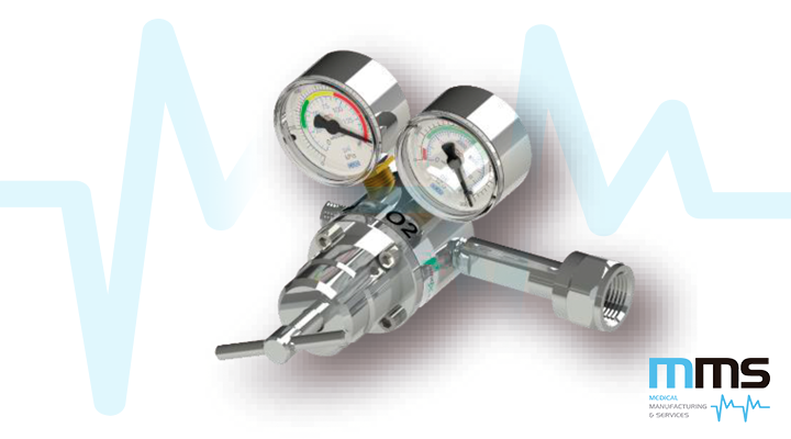 Regulador para tubo de Oxigeno, Doble Manometro (IRAM) Famox